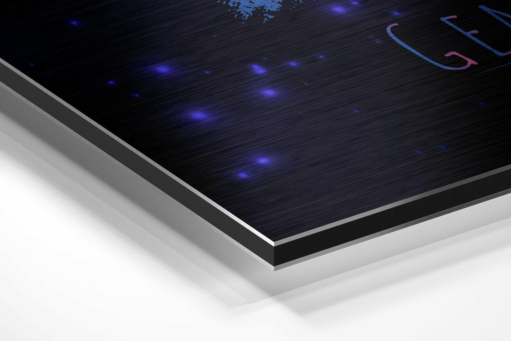 Gemini Brushed Aluminium Dibond Wall Art