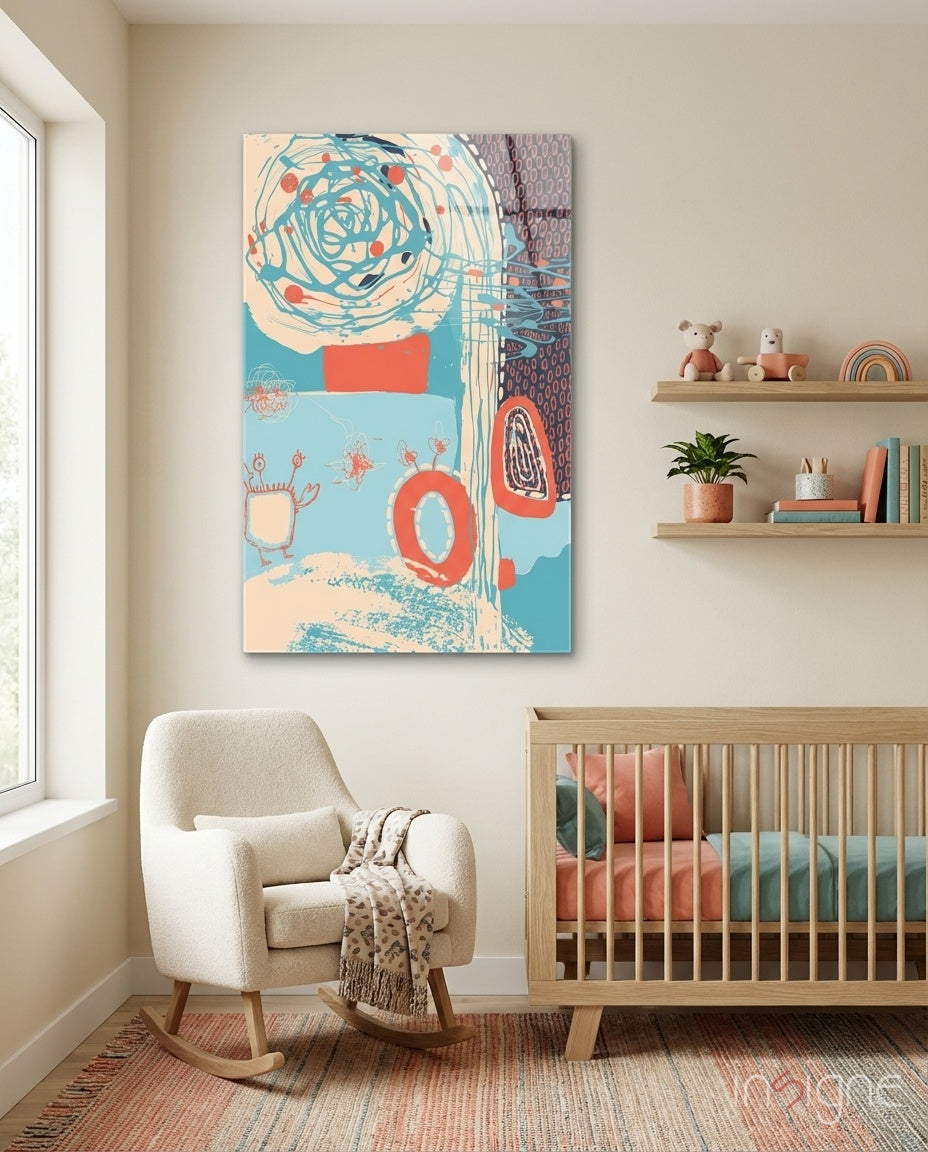 Abstract Colors Glass Wall Art