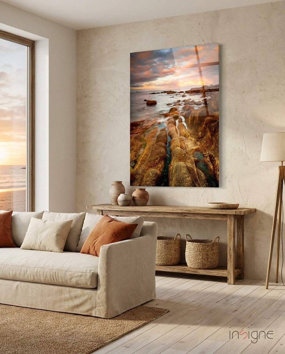 Cliffs Glass Wall Art