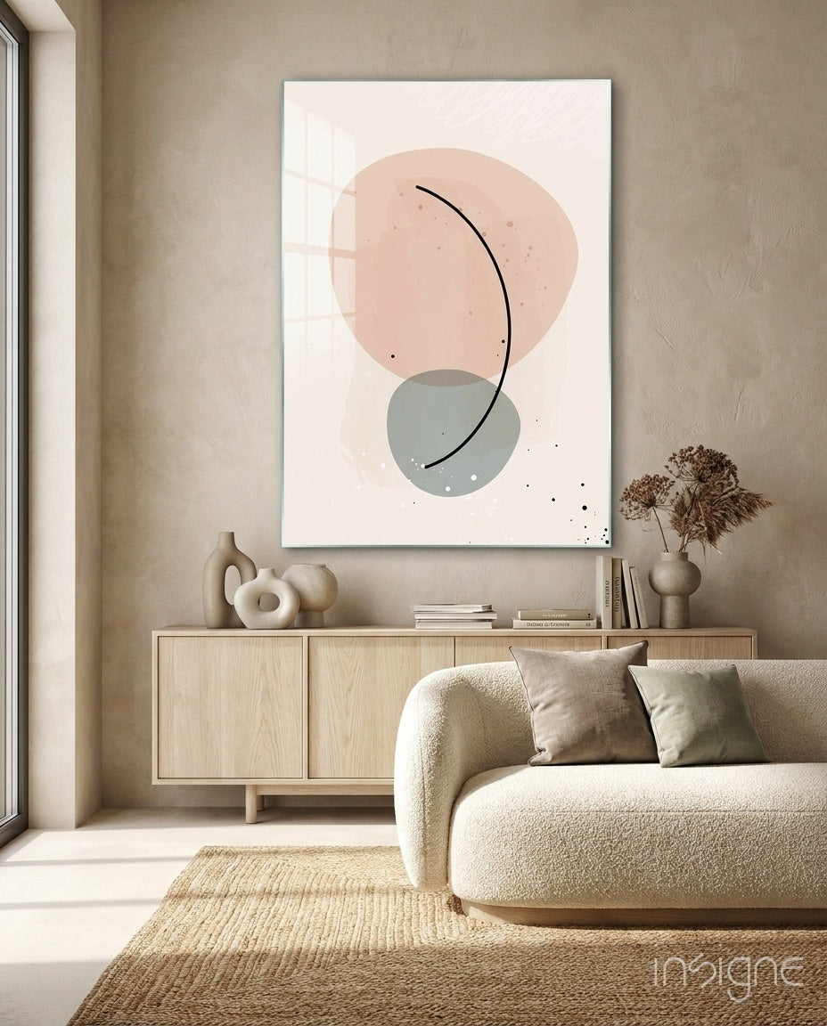 Abstract Shapes Glass Wall Art