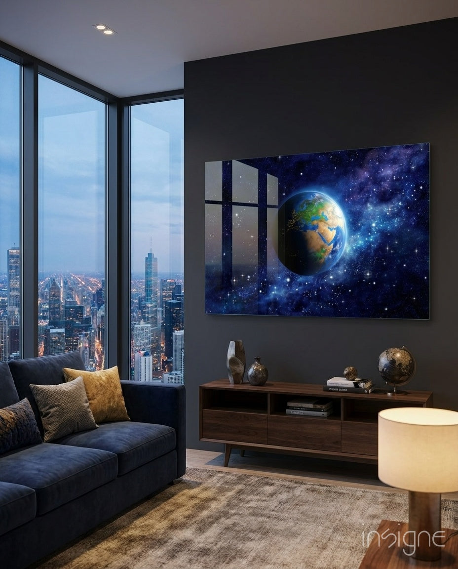 World Glass Wall Art