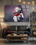 Harley Quinn Glass Art