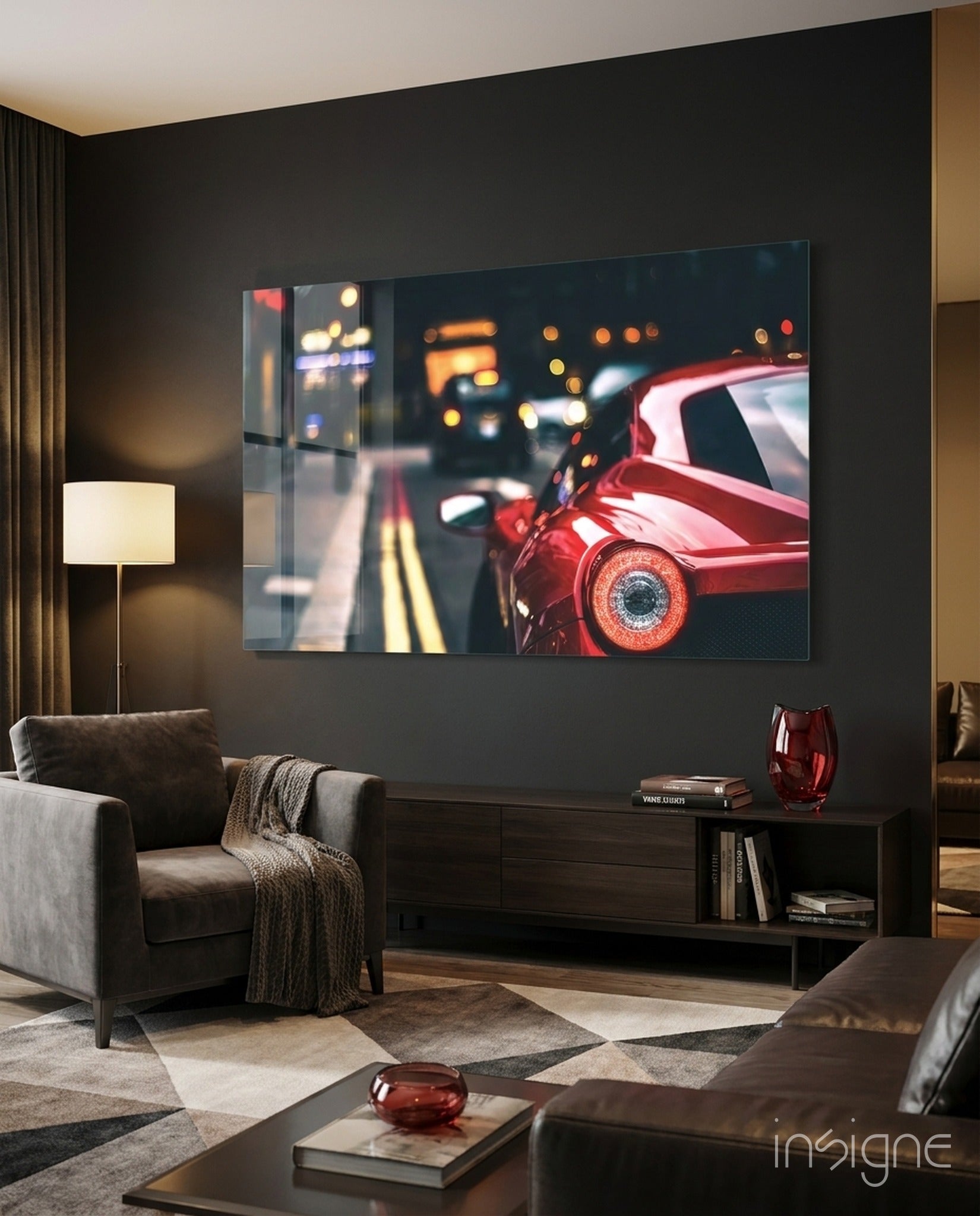 Ferrari’s Red Glass Wall Art