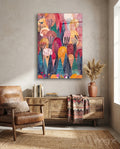 Colorful Trees Glass Wall Art