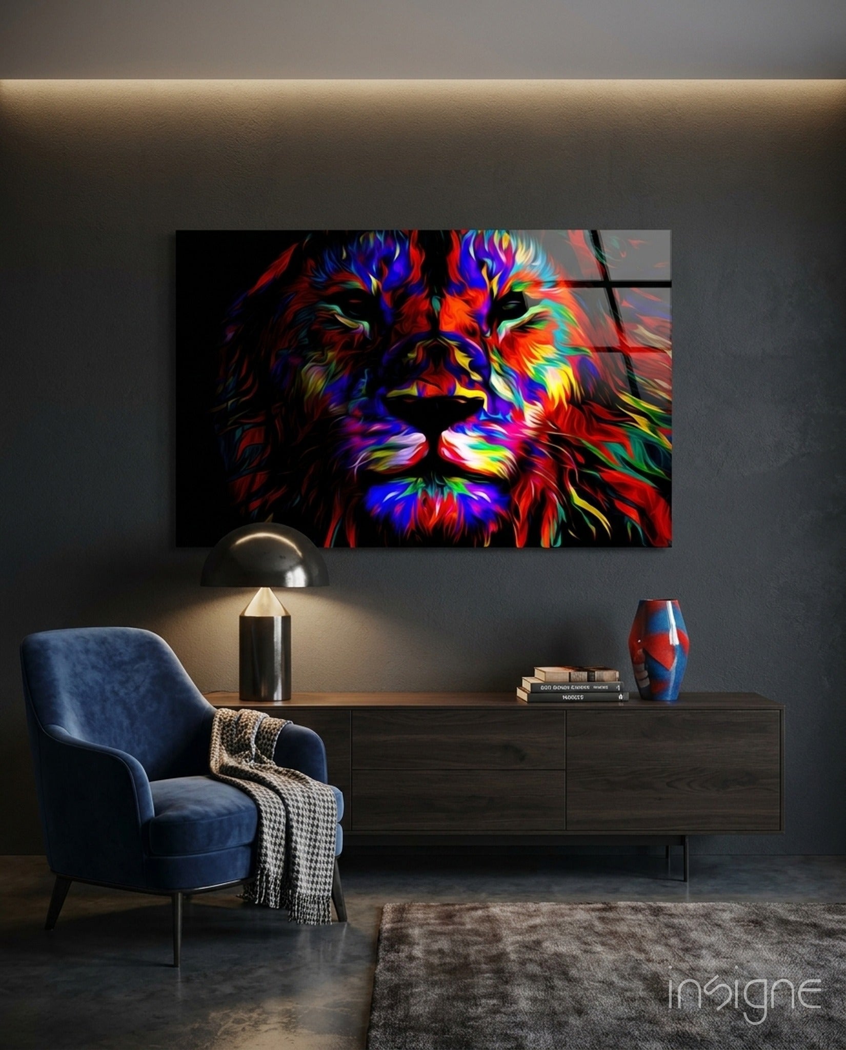 Lion Glass Wall Art
