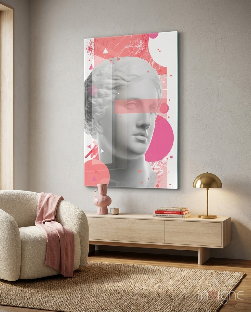 Statue Glass Wall Art