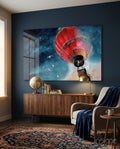 Baloon to the Moon Glass Wall Art