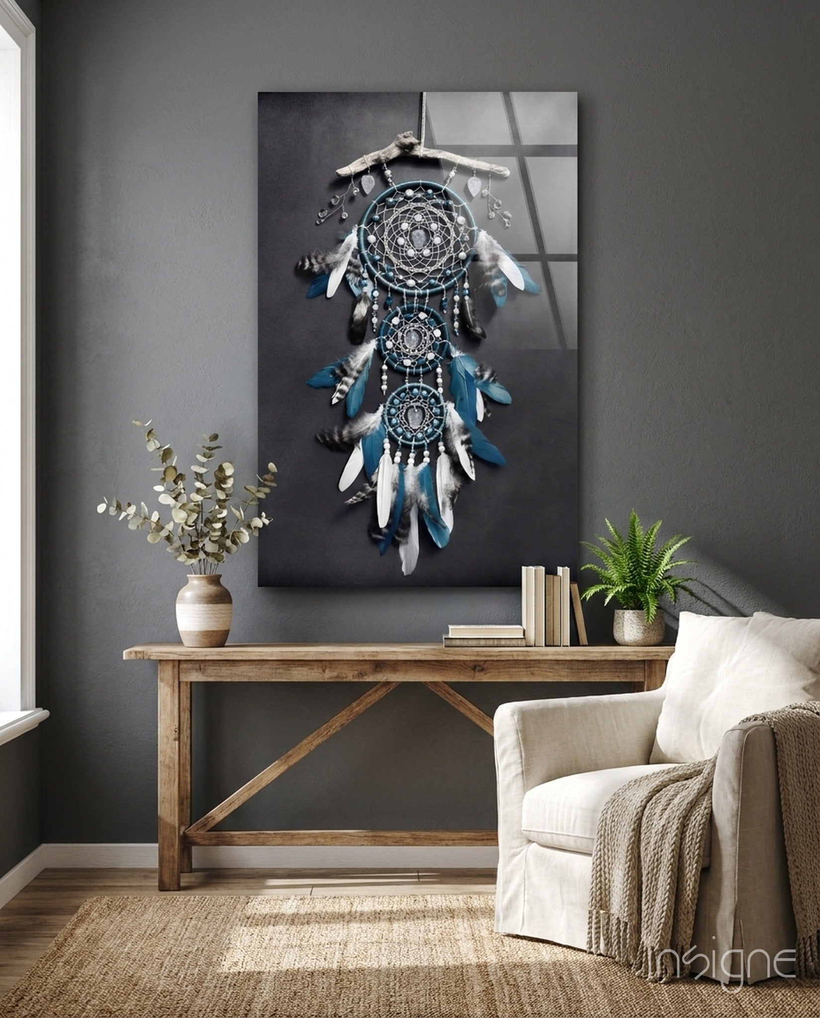 Dreamcatcher Glass Wall Art