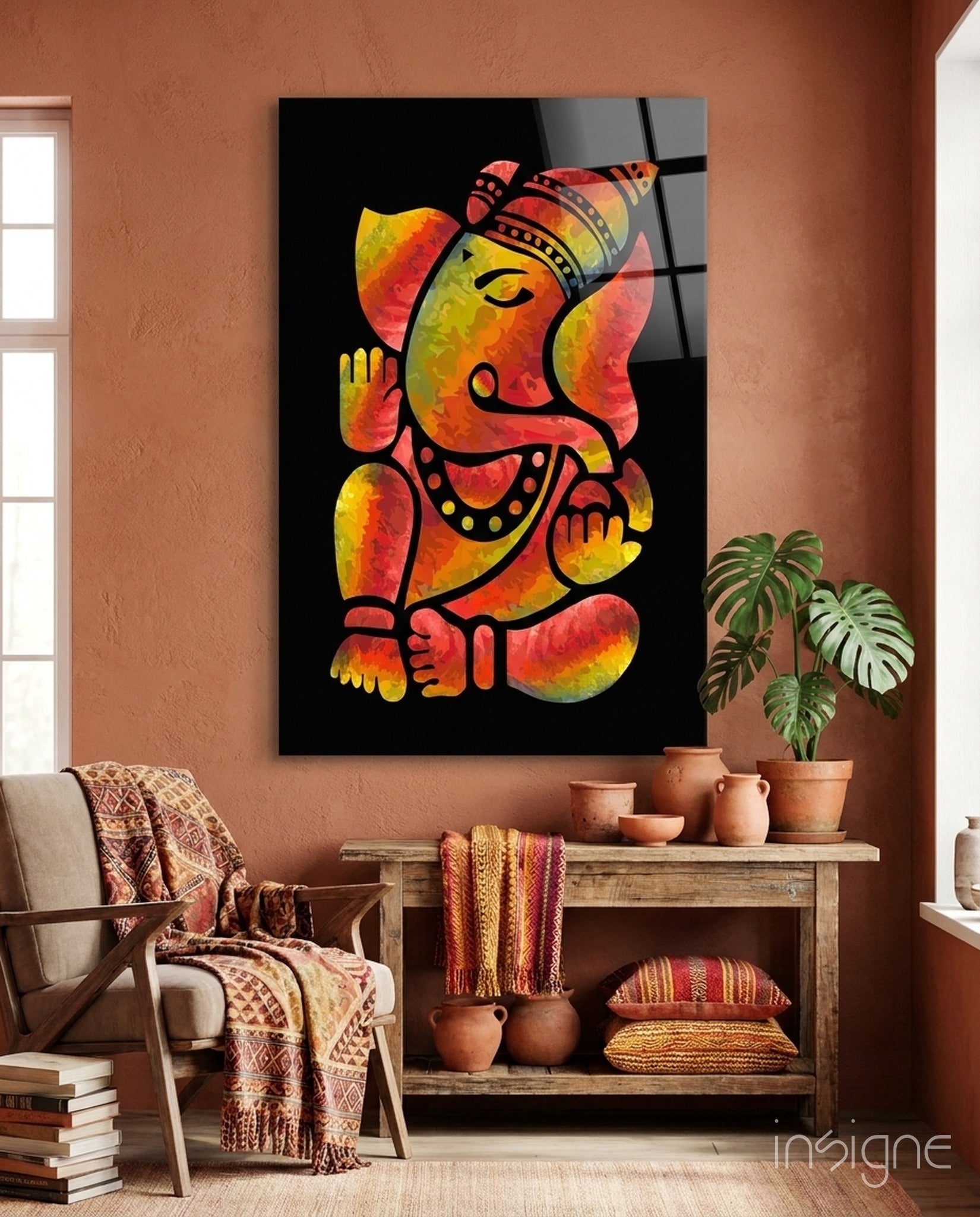 Ganesha Glass Wall Art
