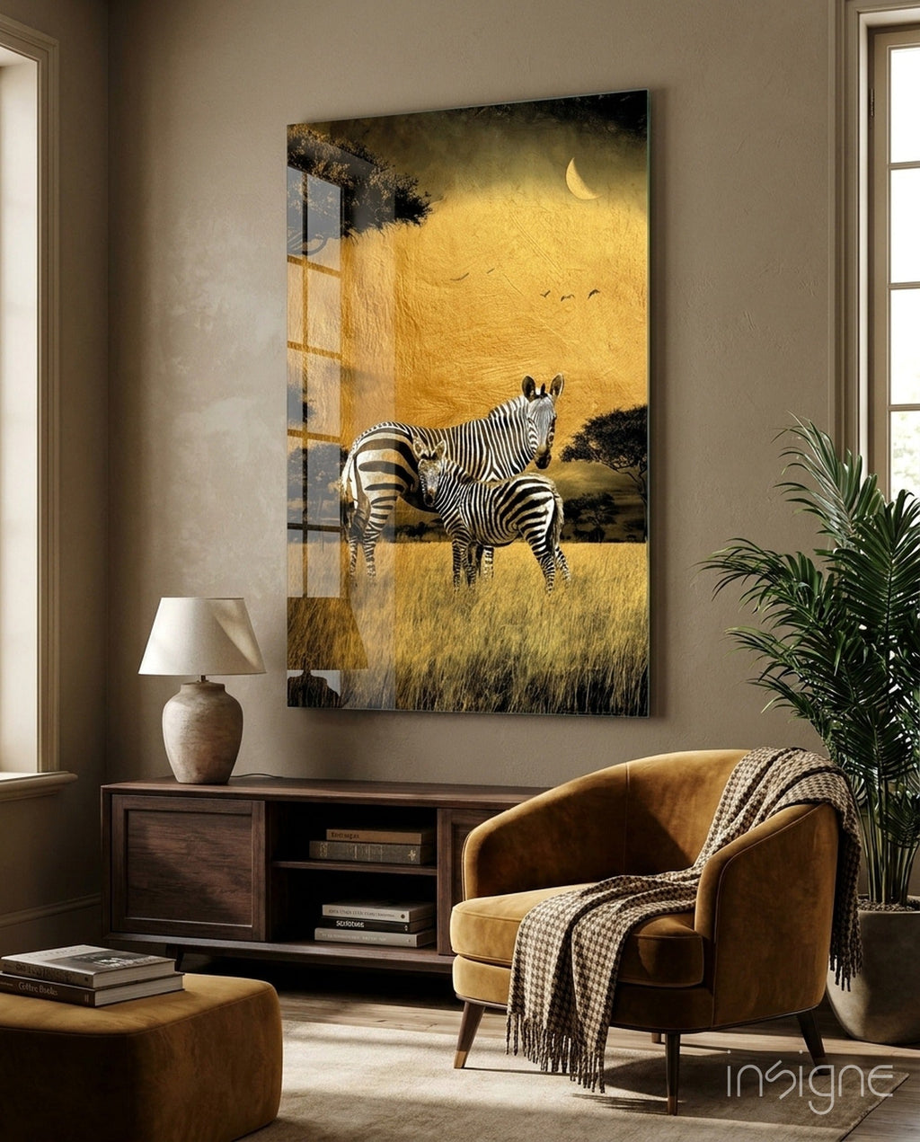 Zebras Glass Wall Art