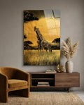 Giraffes Glass Wall Art