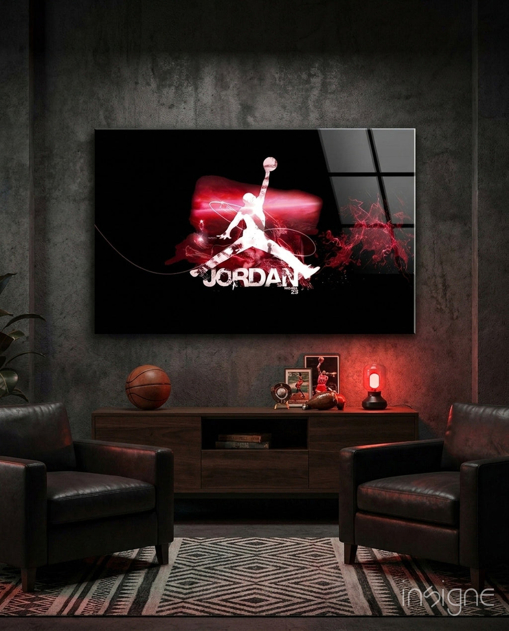 Michael Jordan Glass Wall Art