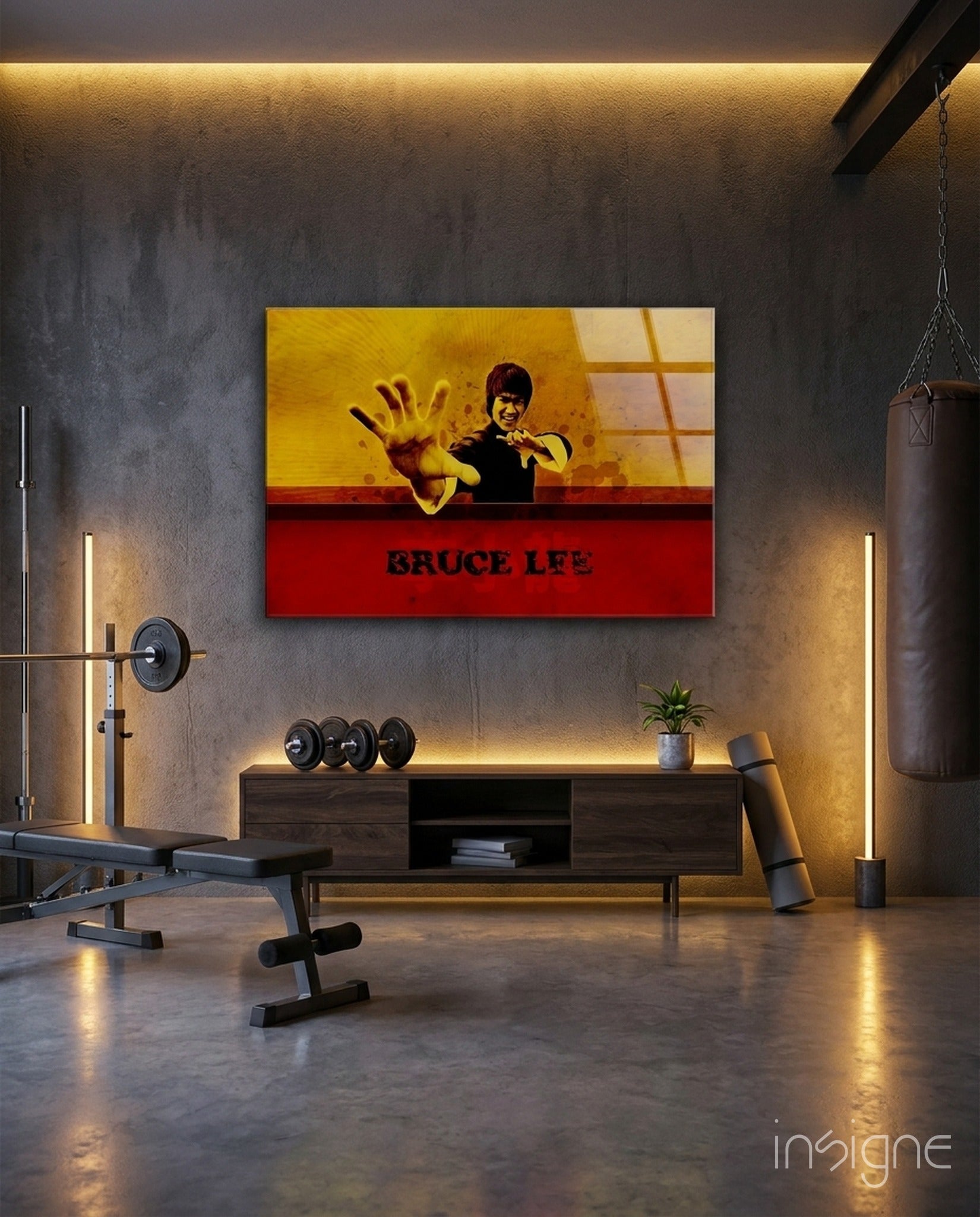 Bruce Lee Glass Wall Art