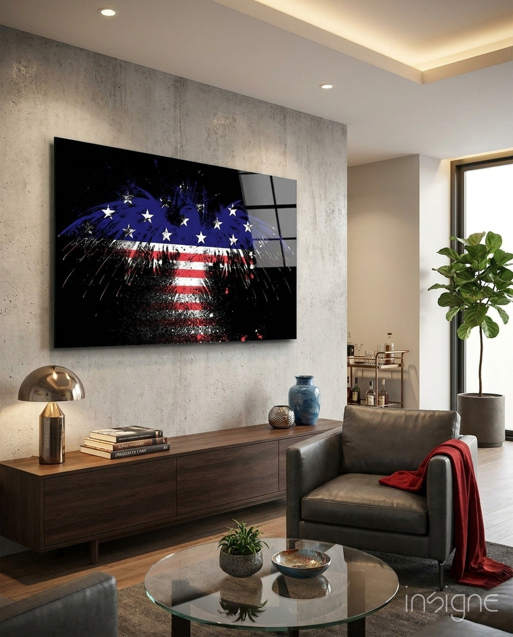 American Eagle Glass Wall Art