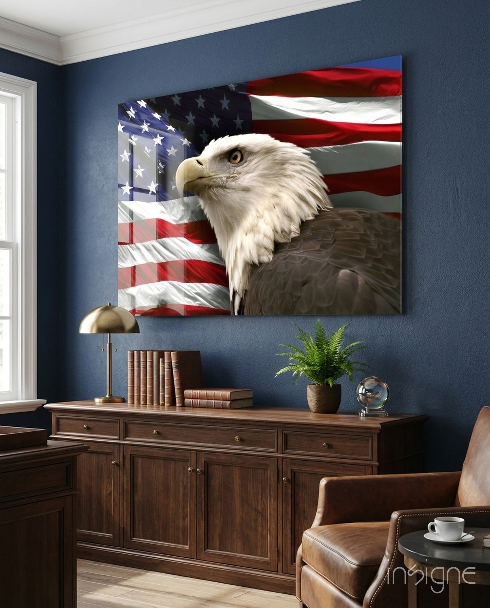 American Eagle Glass Wall Art