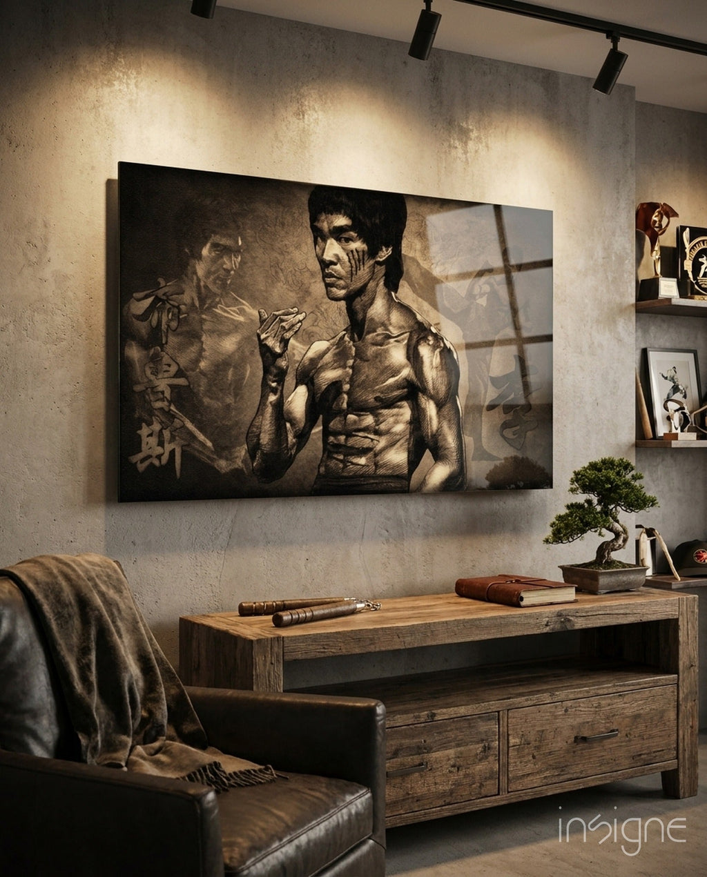 Bruce Lee Glass Wall Art