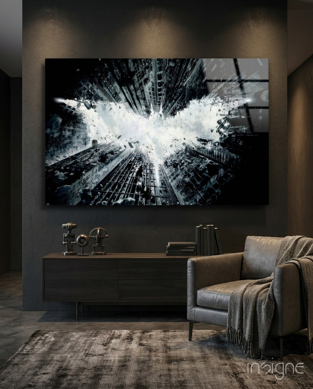 Batman and Gotham City Glass Wall Art