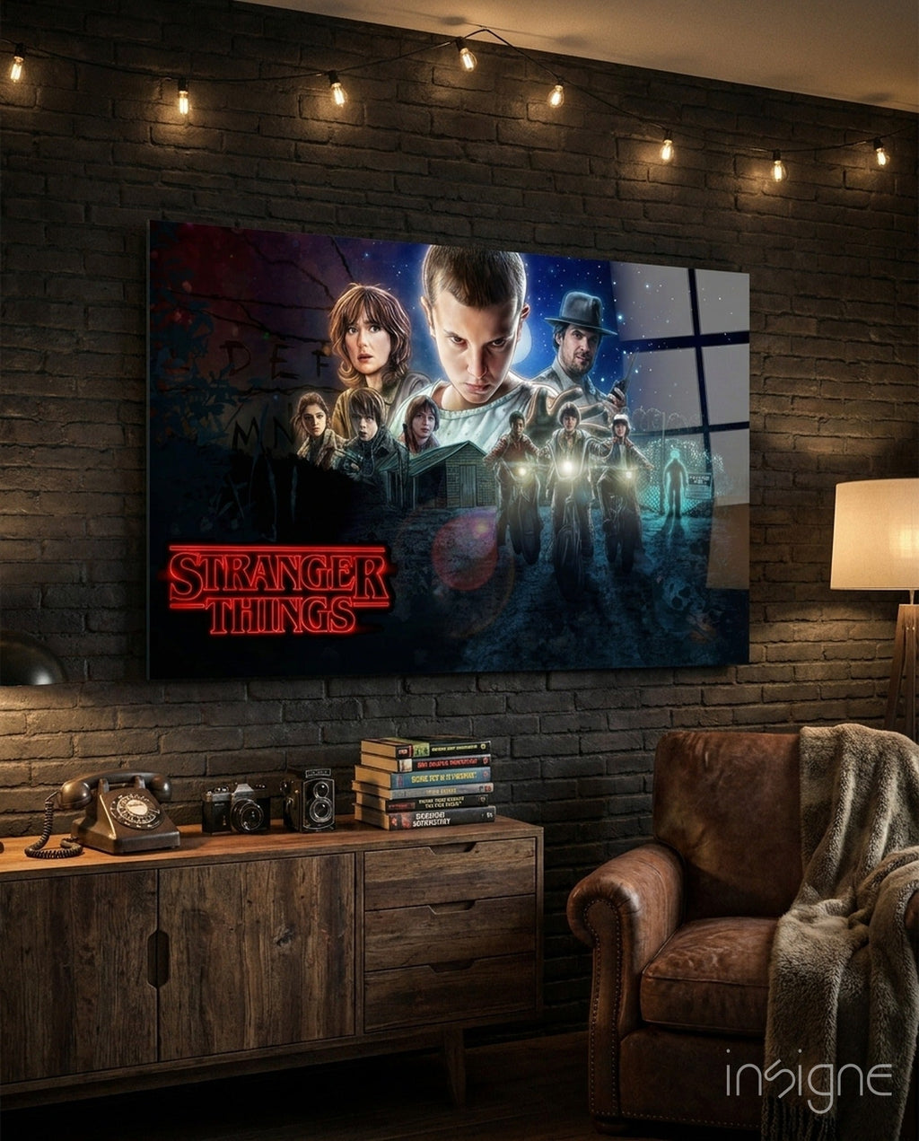Stranger Things Poster Glass Wall Art