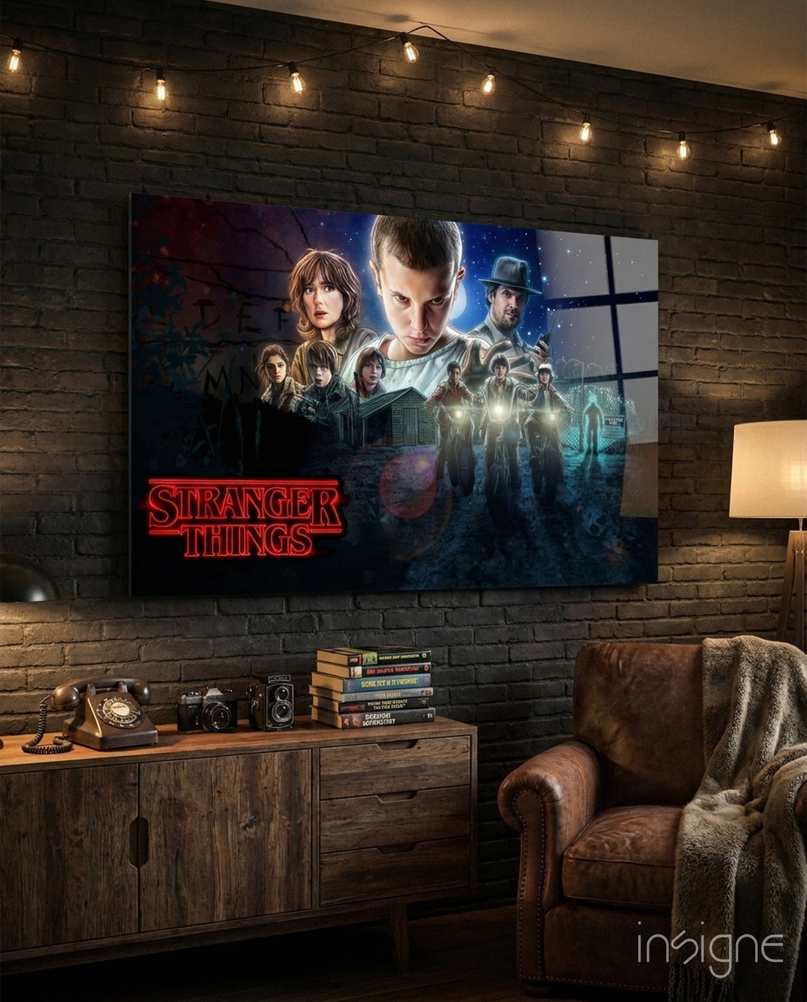 Stranger Things Poster Glass Wall Art