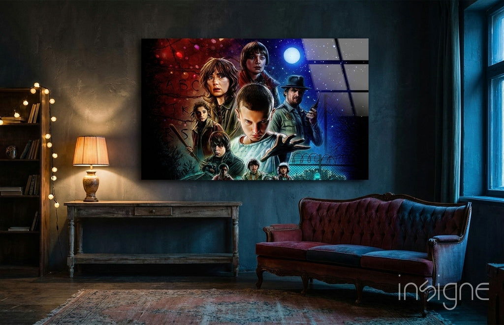 Stranger Things Poster Glass Wall Art