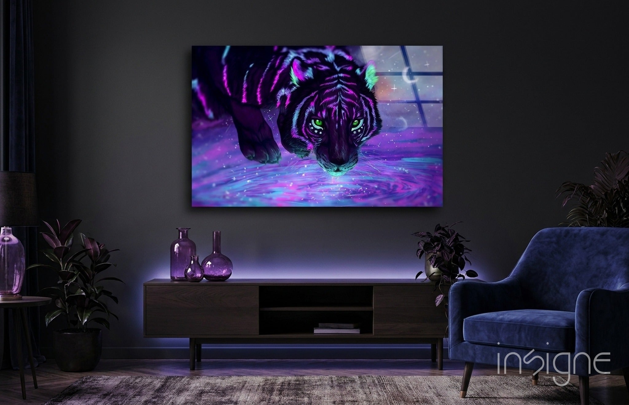 Tiger Glass Wall Art