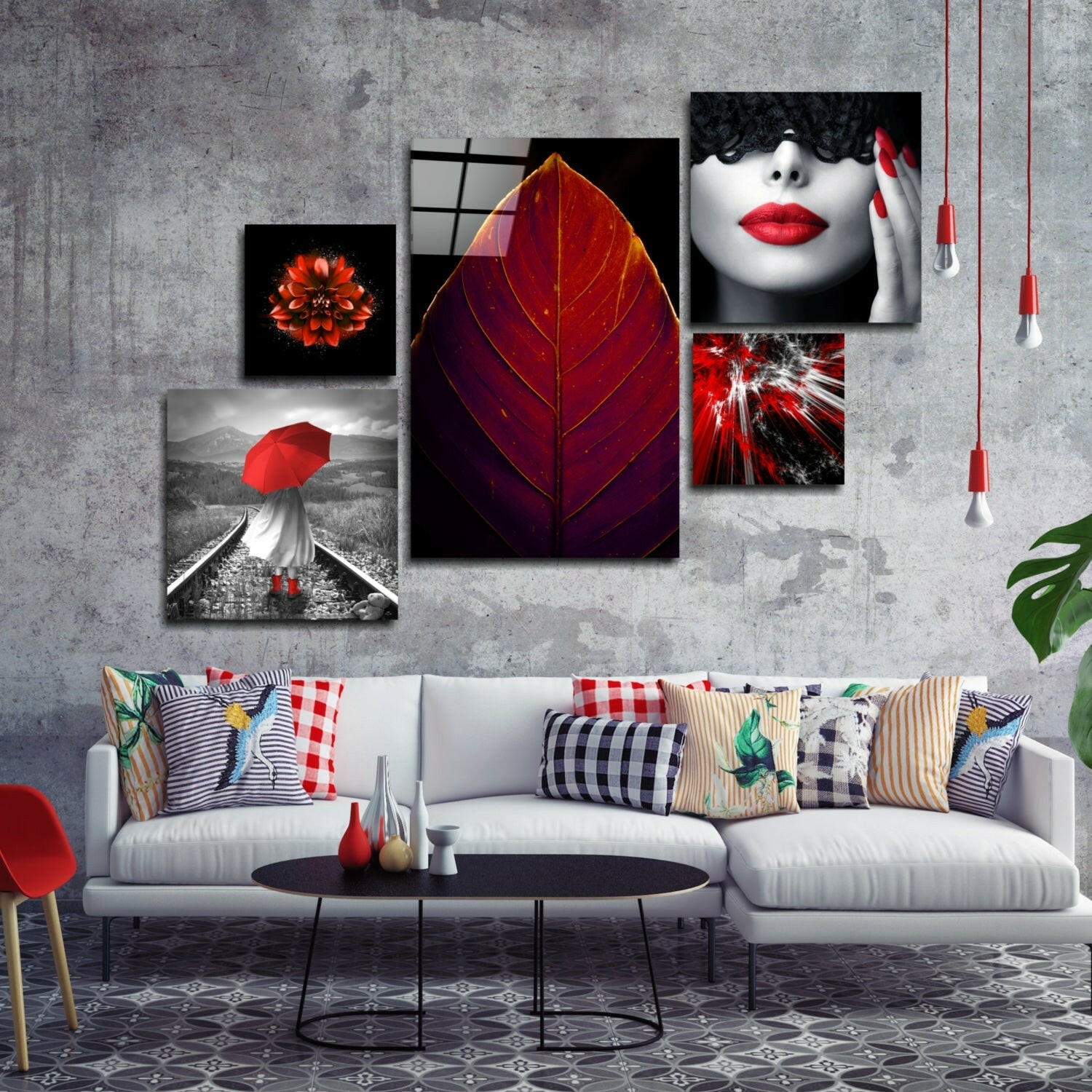 The Charm of Red Glass Wall Art