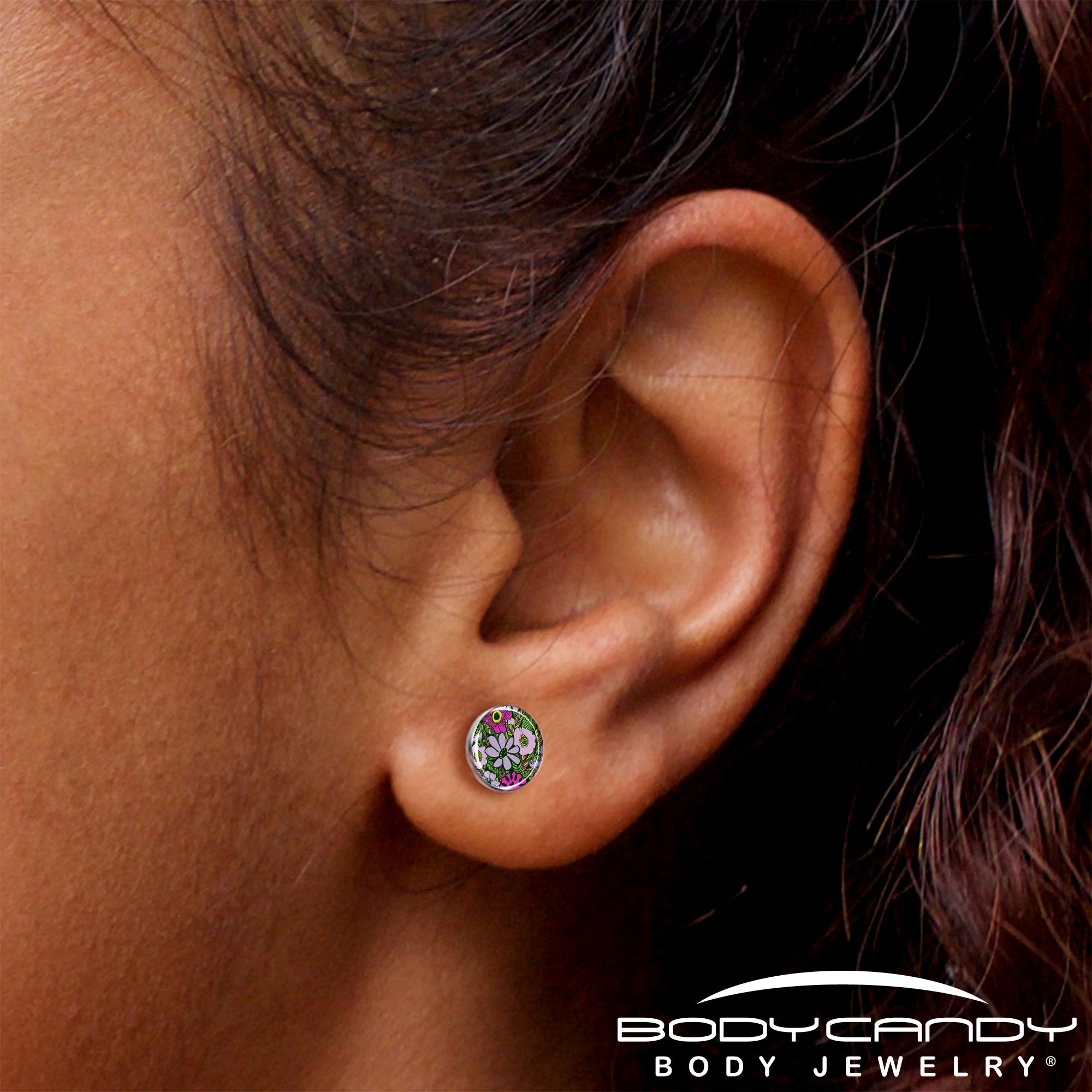 Blossom Creation Paradise of Pink Flowers Stud Earrings by Onyx O