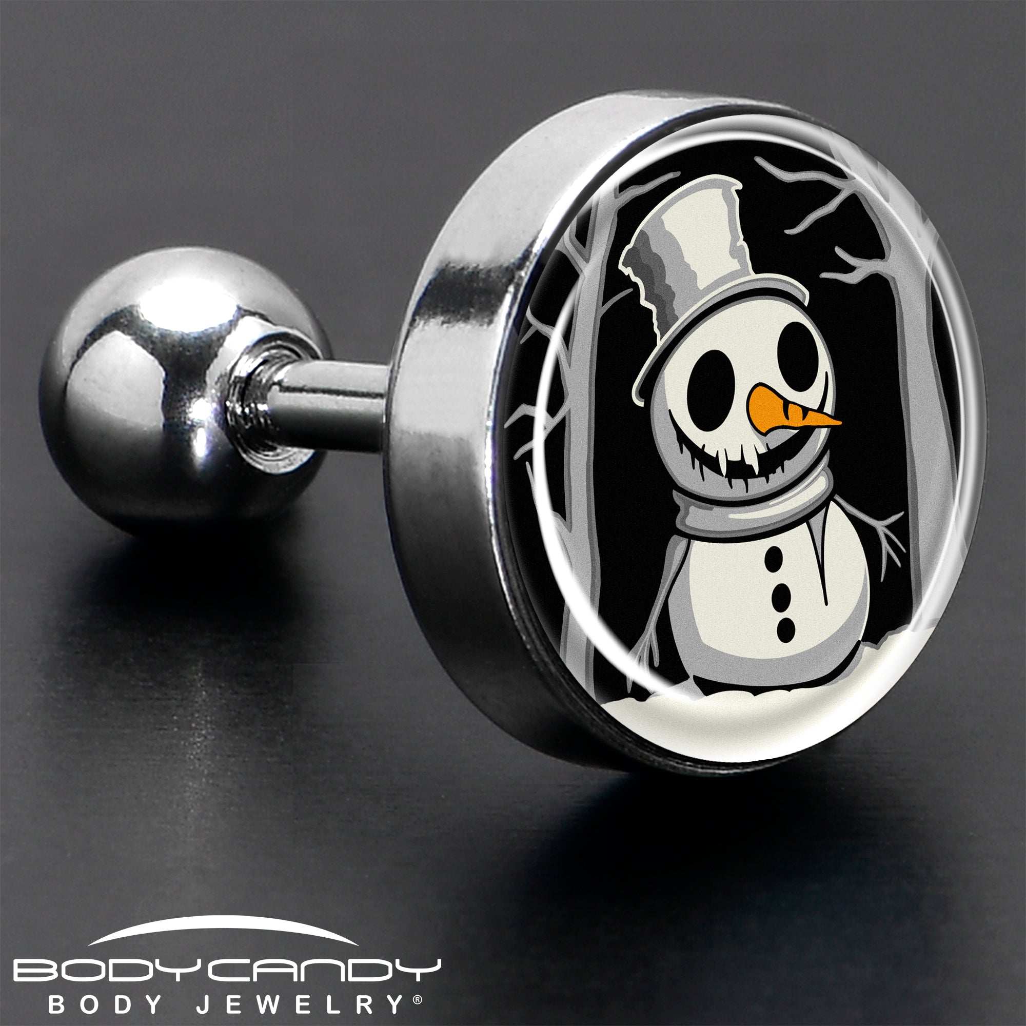 Christmas Holiday Spooky Snowman Tragus Cartilage Earring by Onyx O