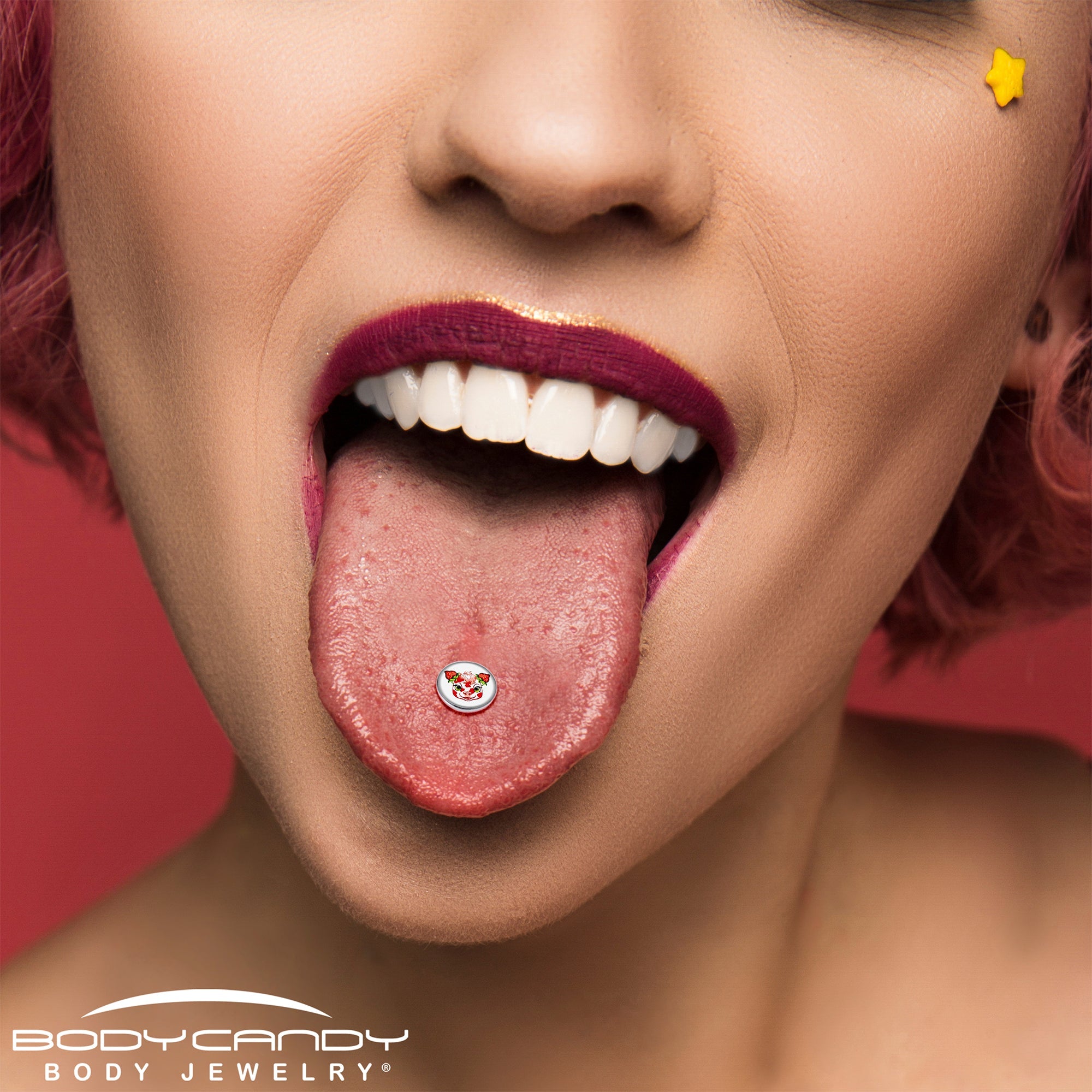 Stawberry Cow Barbell Tongue Ring by Onyx O