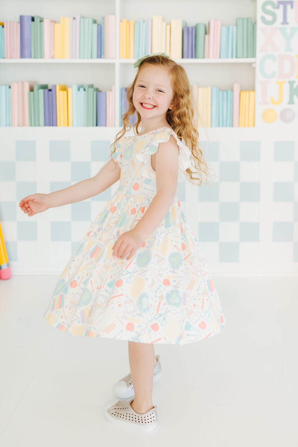 Campus Cutie Flutter Sleeve Twirl Dress