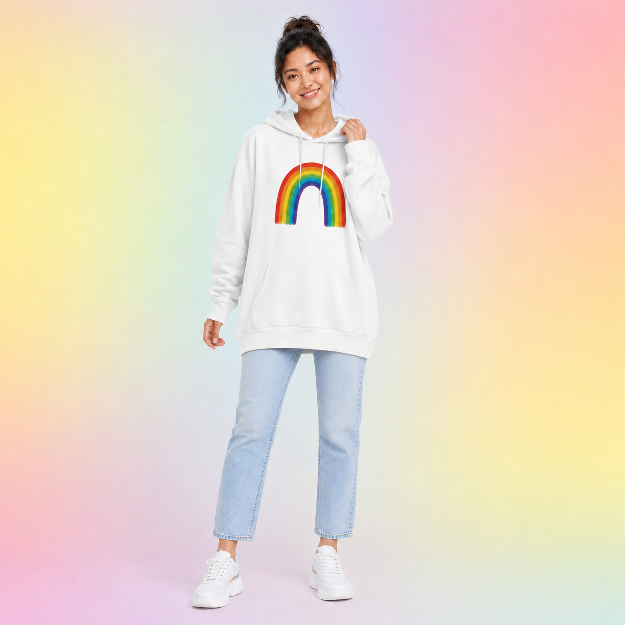 Classic Rainbow Relaxed Hoodie