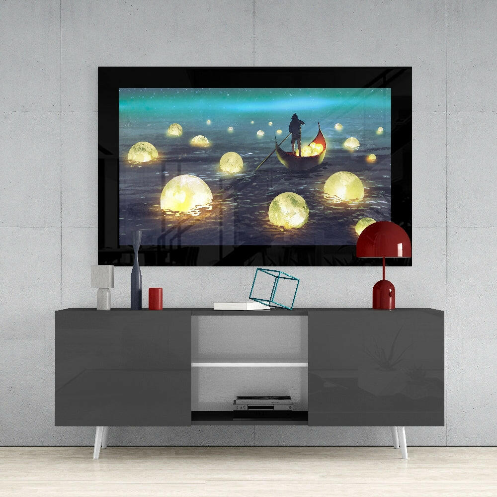 Moon Collector Glass Wall Art