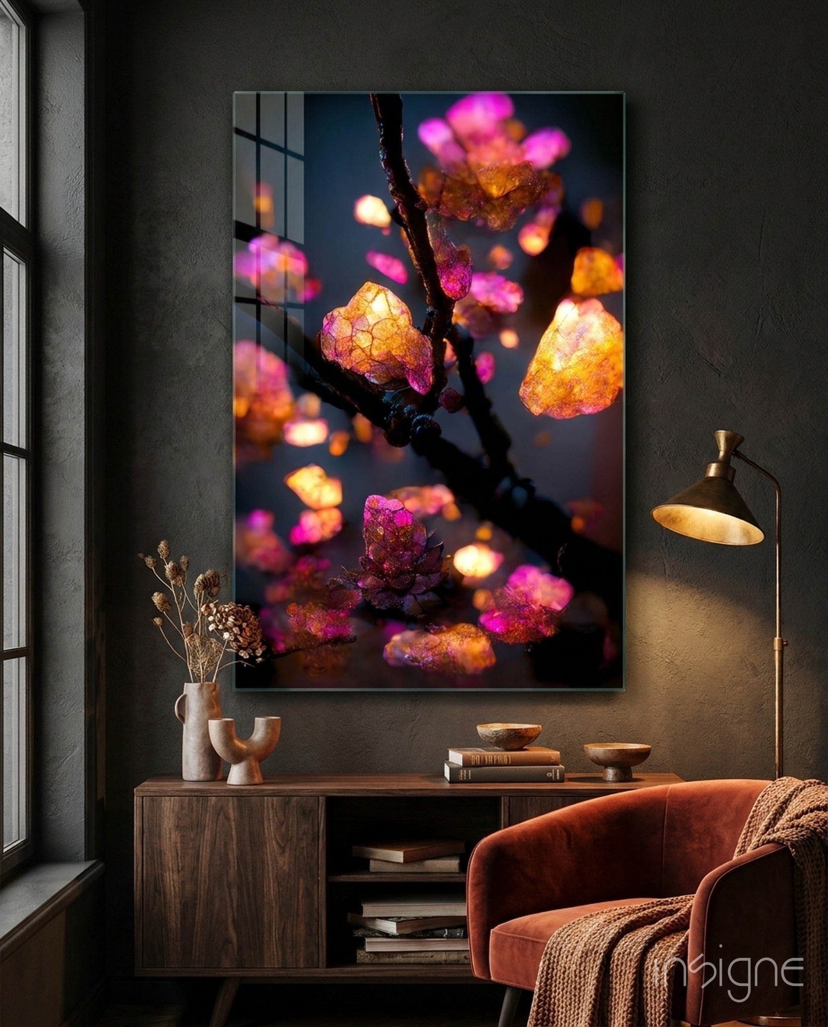 Fire Blooms Glass Art  || Designer Collection