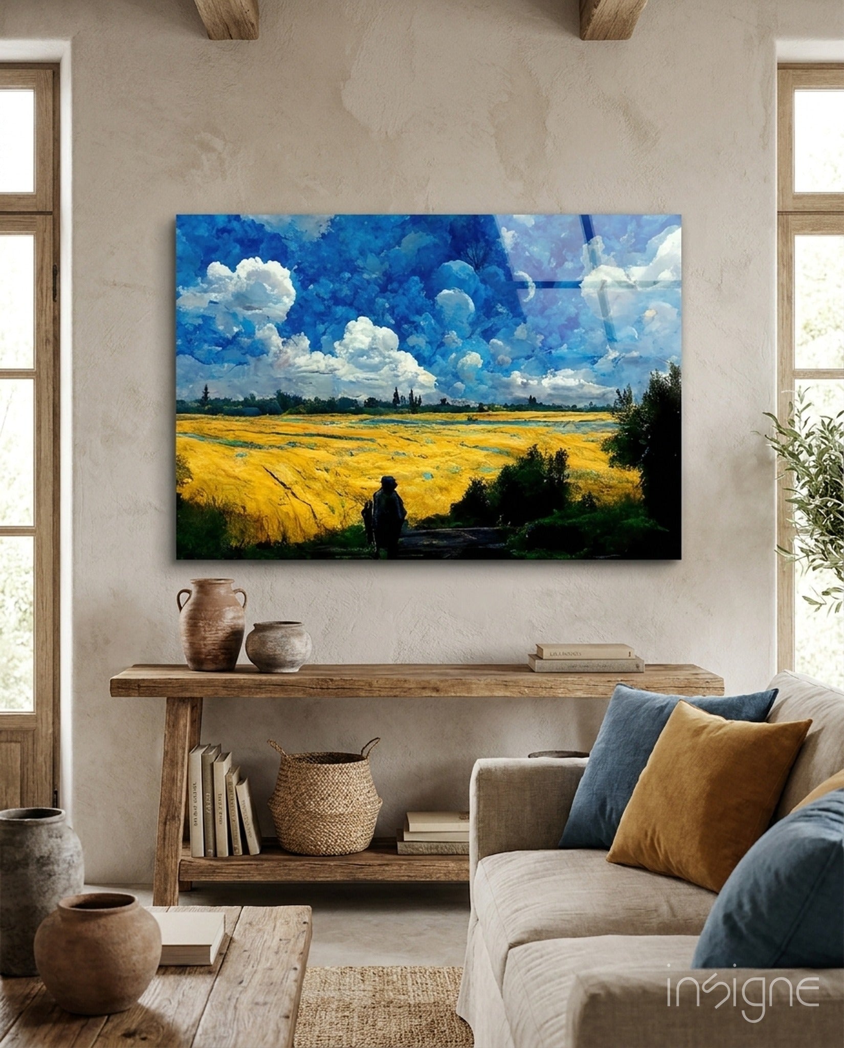 Cloudy Day Glass Glass Art  || Designer Collection