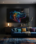 Space Dog Glass Wall Art  || Designer Collection