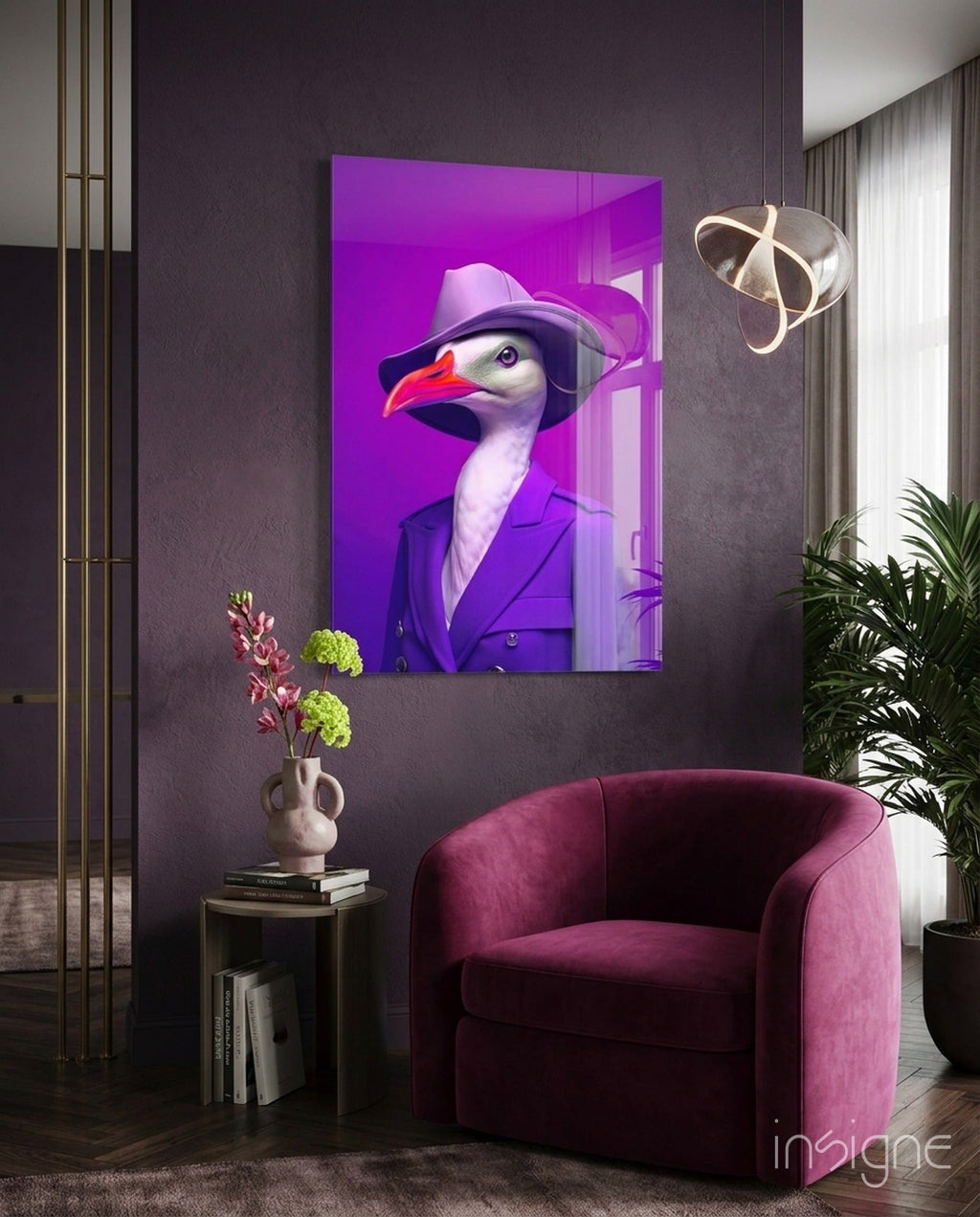 Bird Vogue Glass Wall Art|| Designer's Collection
