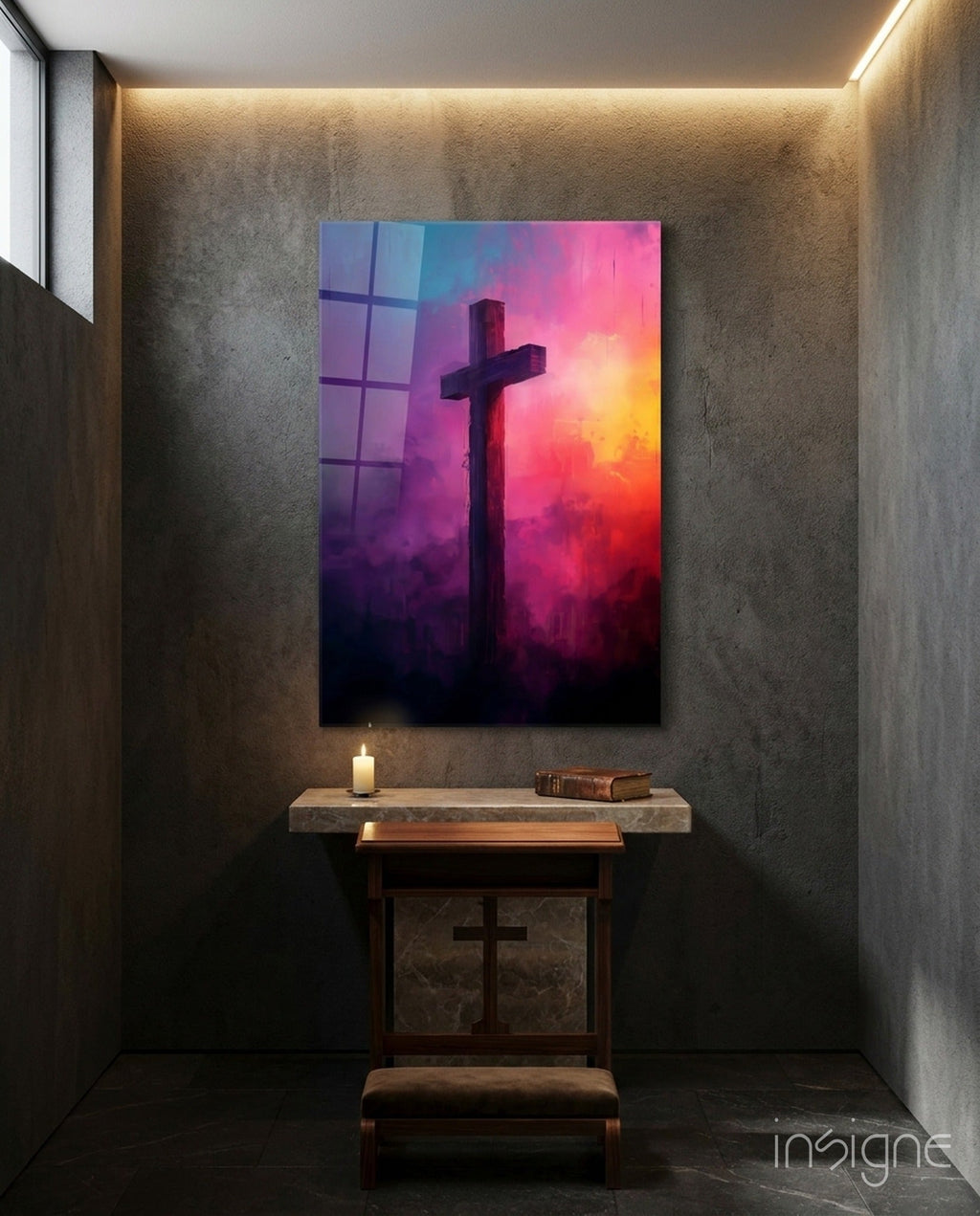 Cross Glass Wall Art || Designer Collection