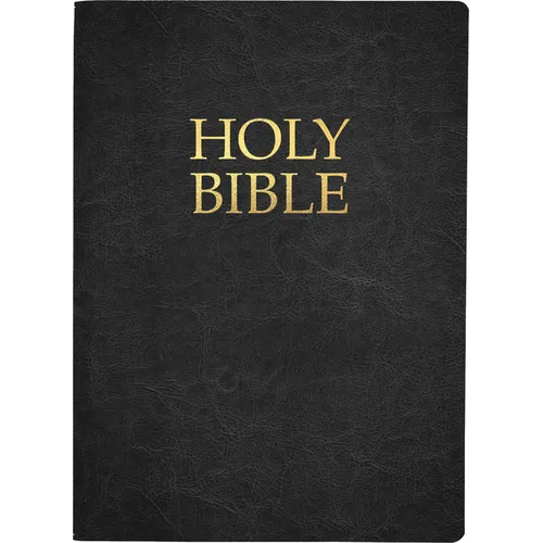 Kjver Holy Bible, Large Print, Black Genuine Leather, Thumb Index - Leather