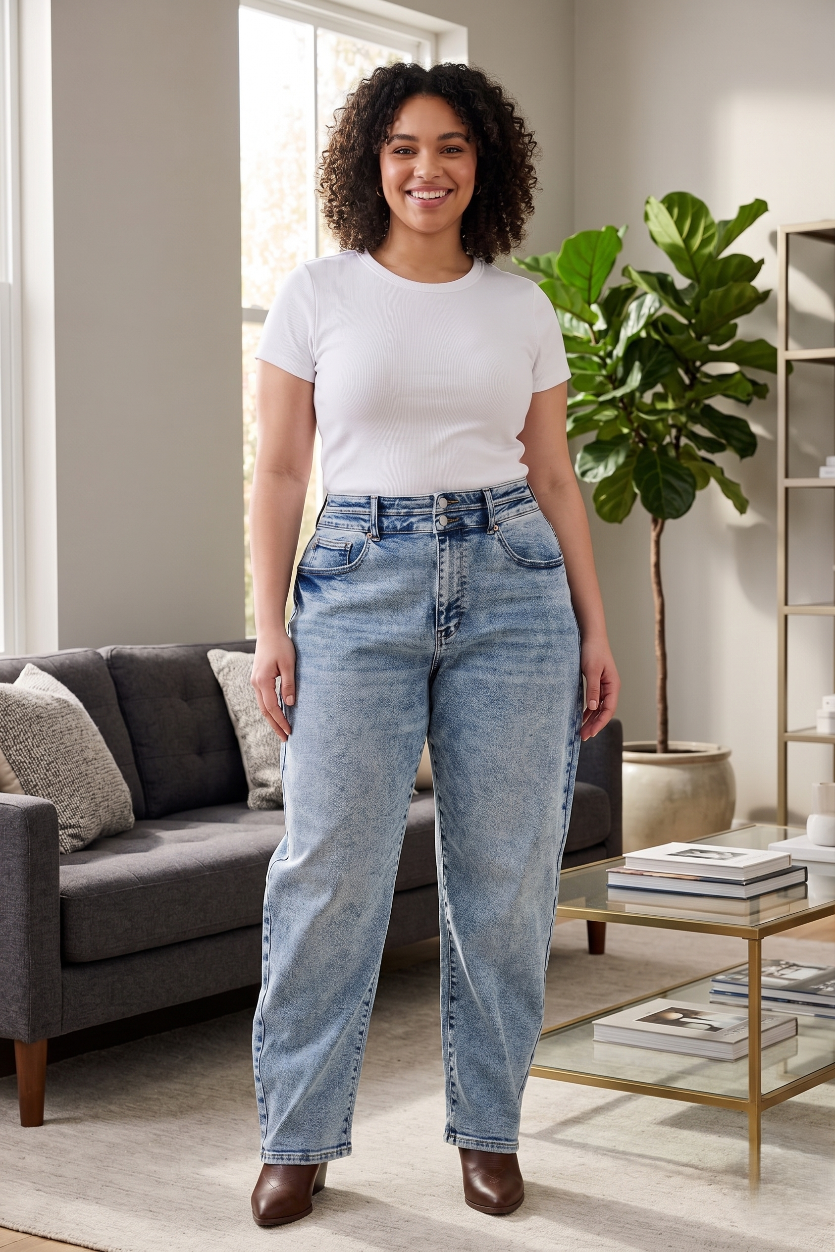 Judy Blue High Waist Marlow Arc Leg Jeans with Double Waistband