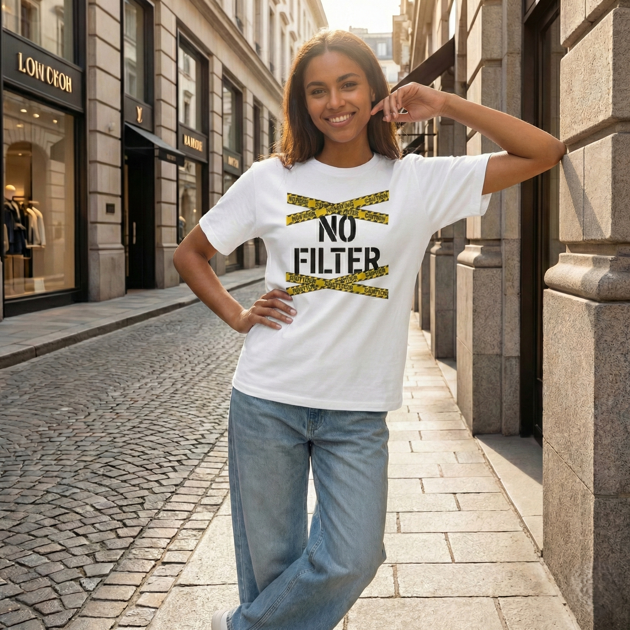Bold Edgy Unapologetic Caution No Filter T-Shirt