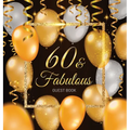 60 & Fabulous: An Elegant Black & Gold Keepsake for Her Fabulous 60th Birthday - Square Hardcover Guest Sign-In Book on Premium Thick 70lb Paper for W - Hardcover