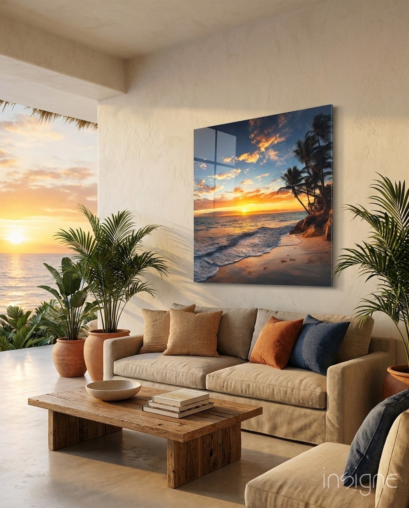 Palm Trees Glass Wall Art