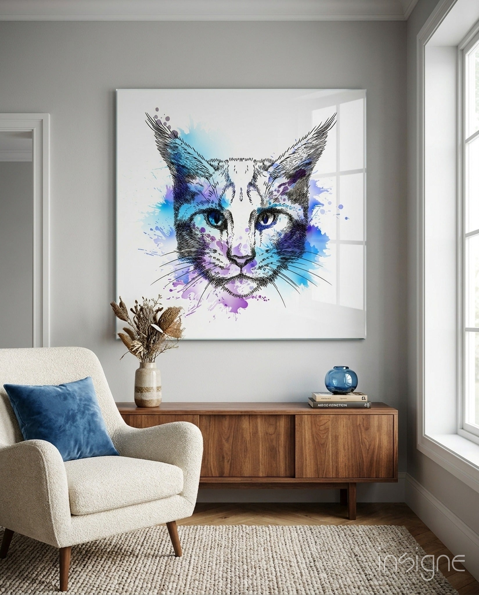 Cat Glass Wall Art