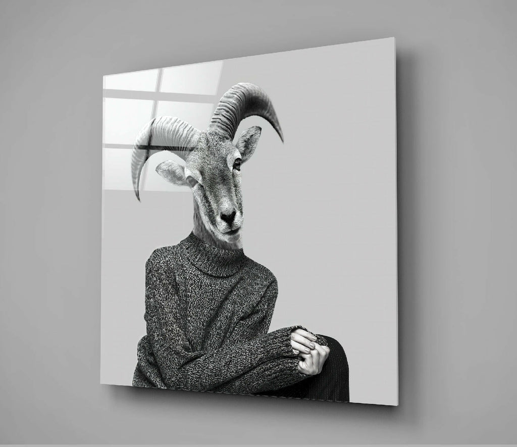 Lady Antelope Glass Wall Art