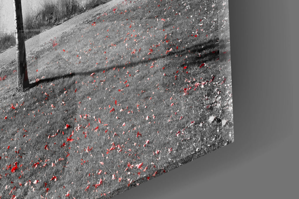 Red Tree Glass Wall Art