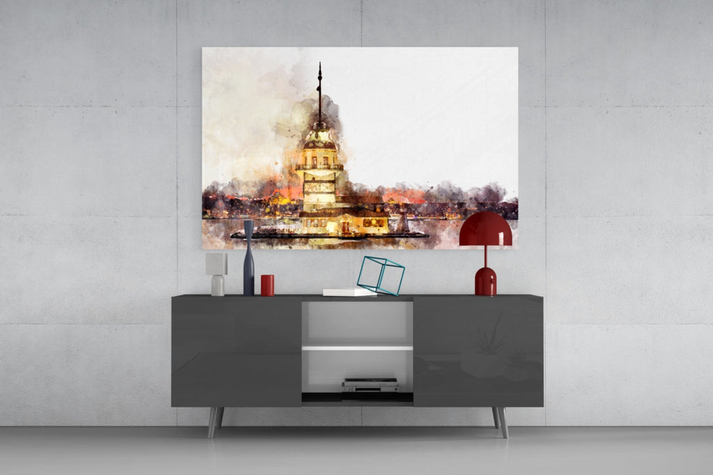 Maiden's Tower Glass Wall Art