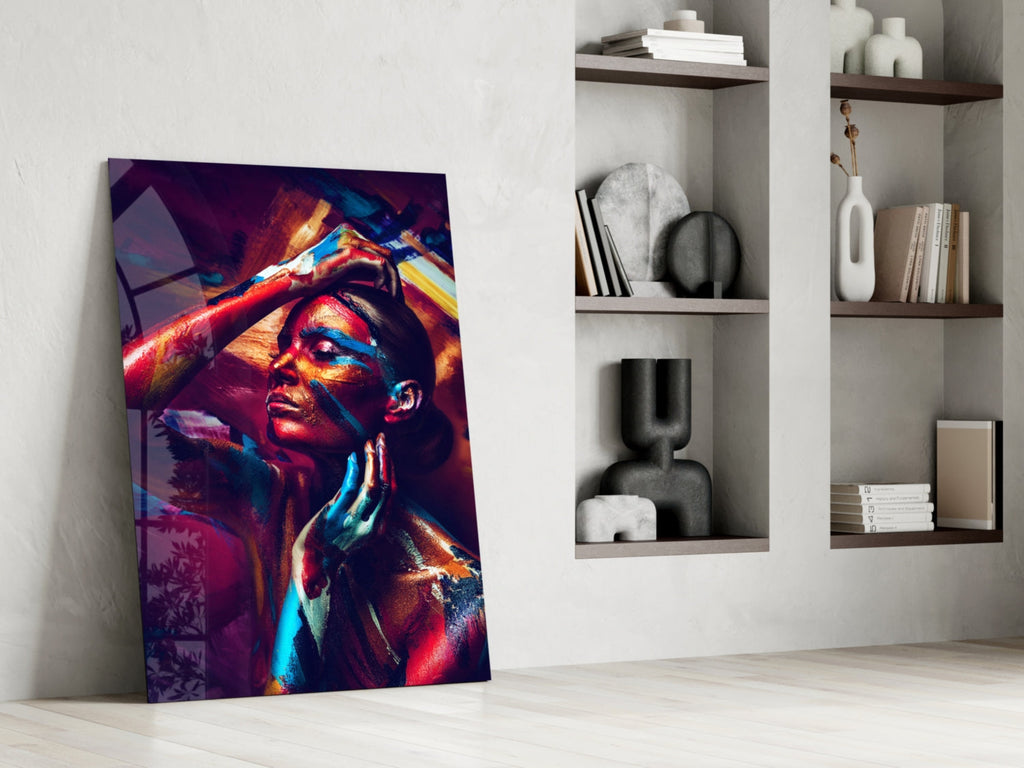 Female Portrait 3 Glass Wall Arts