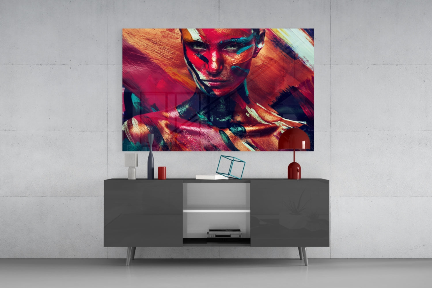 Female Portrait 5 Glass Wall Arts