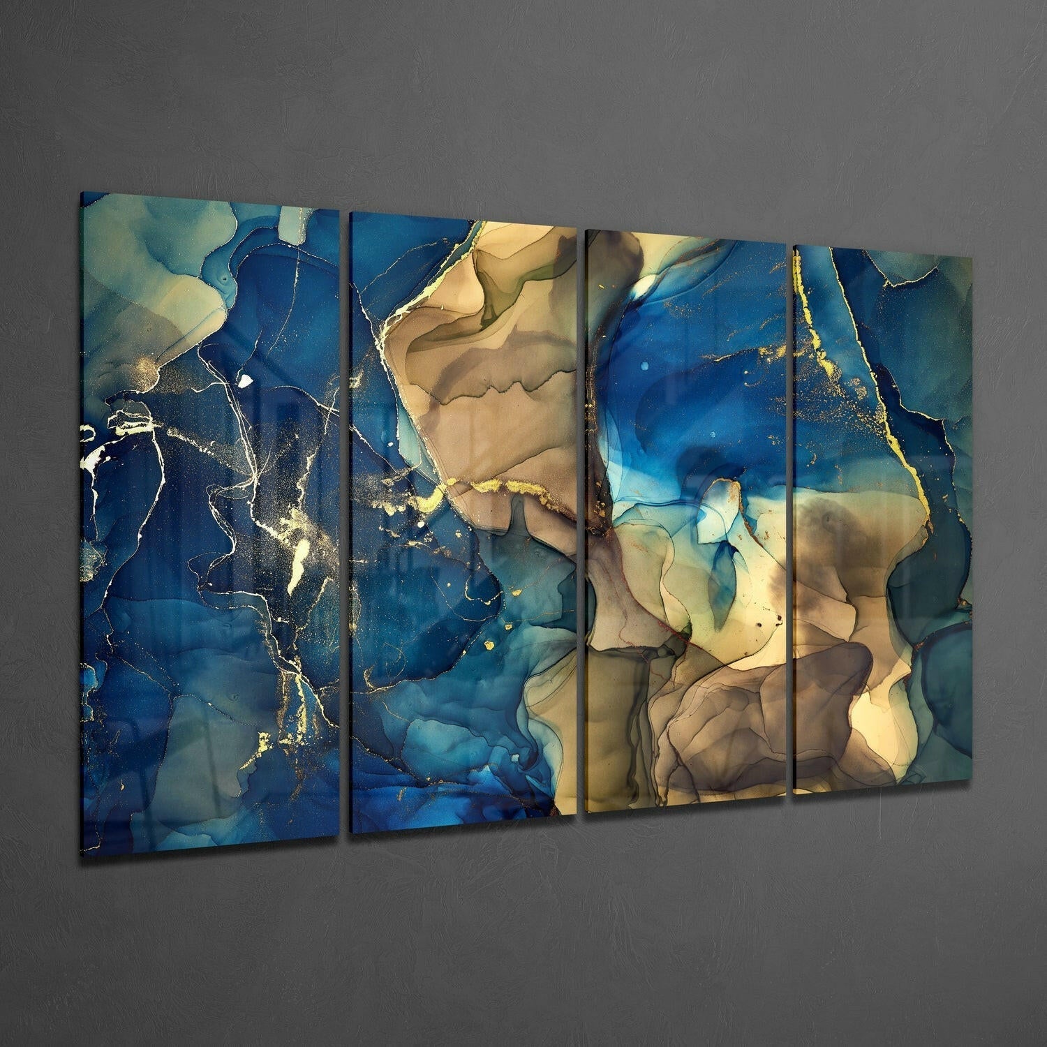 Marble 4 Pieces Mega Glass Wall Art (59"x36")