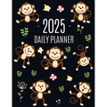 Monkey Planner 2025: Cute Year Organizer with Adorable Apes For an Easy Overview of All Your Appointments! Jungle Animal Scheduler: January-December ( - Paperback